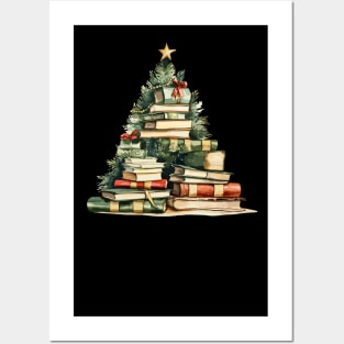 Bookworm Christmas Tree Books Posters and Art
